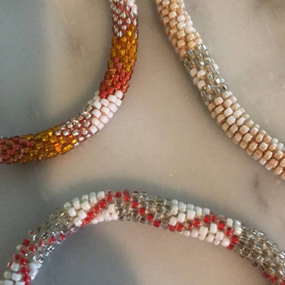 Hand beaded bracelet stack - Picture 3 of 3